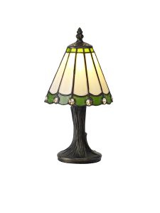 Sonoma Tiffany Table Lamp, 1 x E14, Ccrain/Green/Clear Crystal Shade