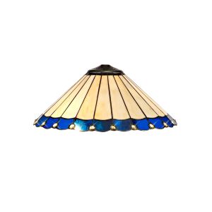 Sonoma Tiffany 40cm Shade Only Suitable For Pendant/Ceiling/Table Lamp, Blue/Ccrain/Crystal
