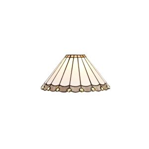 Sonoma Tiffany 30cm Non-Electric Shade, Grey/White/Crystal. Suitable For E27 or B22 Pendants