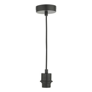 1 Light E27 Matt Black  Adjustable Suspension With Black Cable