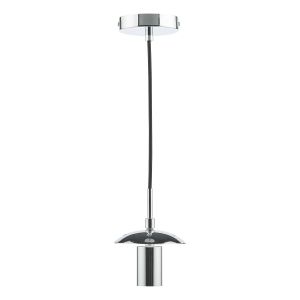 1 Light E27 Polished Chrome Adjustable Suspension With Black Braidded Cable