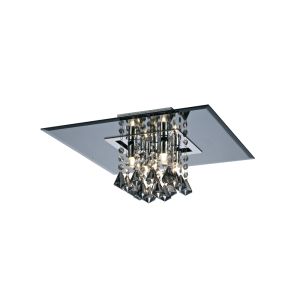 Starda Ceiling Square 5 Light G9 Polished Chrome/Smoked Mirror/Smoked Crystal