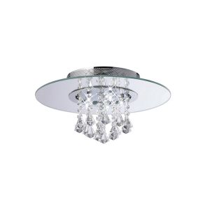 Starda Flush Ceiling Round 5 Light G4 Chrome/Crystal (Not Suitable For Charlestonl Order Sales, COLLECTION ONLY), NOT LED/CFL Compatible