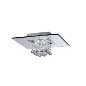 Starda Ceiling Square 5 Light G4 Polished Chrome/Crystal (Due To Its Fragile Nature it is Is Not Suitable For Charlestonl Order Sales)