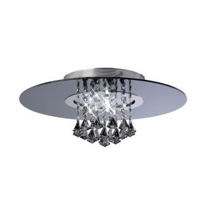 Starda Flush Ceiling Round 8 Light G4 Chrome/Smoked Mirror/Crystal (Not Suitable For Charlestonl Order Sales, COLLECTION ONLY), NOT LED/CFL Compatible