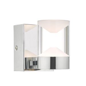 Susa 1 Light 6W Integrated LED Polished Chrome Bathrrom IP44 Wall Light With Acrylic Shade