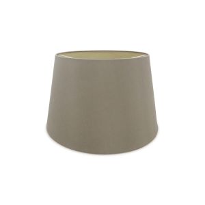 Sutton Dual Mount Round Empire, 350/450 x 280mm Dual Faux Silk Fabric Shade, Taupe/Pilot Gold
