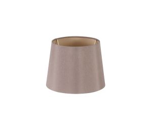 Sutton Dual Mount Round Empire, 160/200 x 150mm Faux Silk Fabric Shade, Taupe/Halo Gold