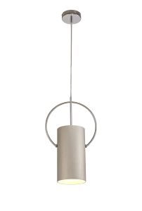 Tako Single Pendant, 1 x E27, Satin Nickel/Polished Chrome