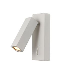 Tarifa Wall/Reading Light, Adjustable 3W LED, 3000K, 210lm, Switched, White, 3yrs Warranty