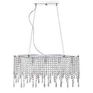 Falun 5 Light G9 Polished Chrome Adjustable Ceiling Light With Crystal Dressings