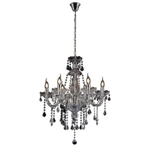 Tiana Pendant 6 Light E14 Polished Chrome/Glass/Crystal (Item is Not Suitable For Charlestonl Order Sales, COLLECTION ONLY)