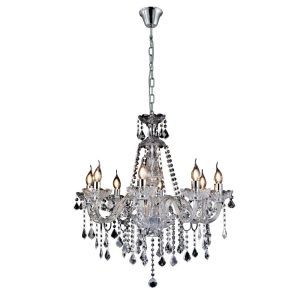 Tiana Pendant 8 Light E14 Polished Chrome/Glass/Crystal (Item is Not Suitable For Charlestonl Order Sales, COLLECTION ONLY)