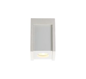 Toledo 1 Light Square Ceiling GU10, White Paintable Gypsum With Matt White Cover