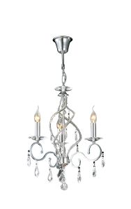 Torino Pendant 3 Light E14 Polished Chrome/Crystal