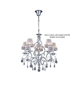 Torino Pendant 5 Light E14 Polished Chrome/Crystal