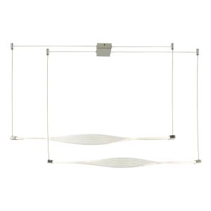 Twist Double Bar Pendant LED Acrylic Silver Finish