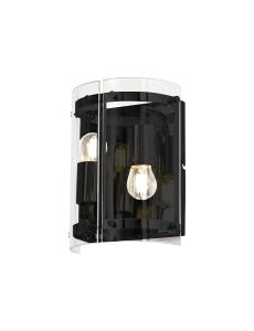 Valencia Wall Light, 2 Light E27, Matt Black