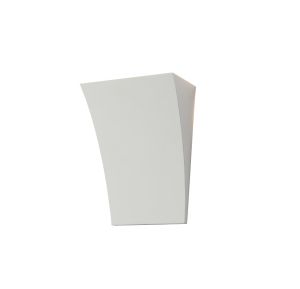 Valerie Curved Rectangular Wall Lamp, 2 x G9 (Max 25W), White Paintable Gypsum, 1yr Warranty