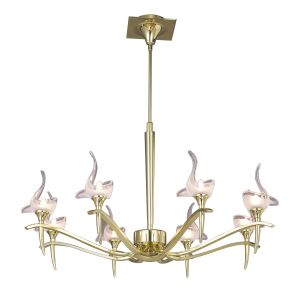 Viena Telescopic Pendant Round 8 Light G9, Polished Brass