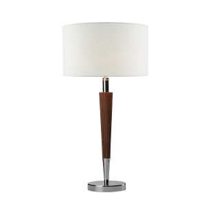 Viking Single Table Lamp Polished Chrome/Brown Finish