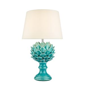 Violetta 1 Light E27 Blue Ceramic Table Lamp With Inline Switch (Base Only)