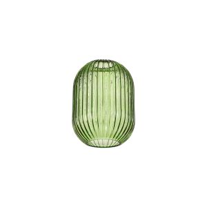 Vista 14x20cm Almond Ribbed Glass (F), Green