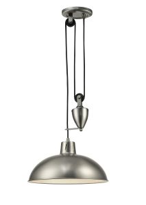 Wellington Pulley System Pendant 1 Light E27 Antique Nickel