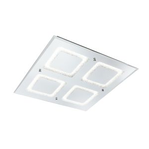 Windows Flush Light 51cm Square 48W LED 4000K, 3100lm, Polished Chrome / Sand Diamond, 3yrs Warranty