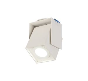 Wootton Adjustable Square Spotlight, 1 Light GU10, Sand White, Cut Out: 62mm