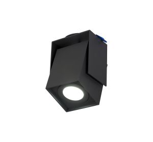 Wootton Adjustable Square Spotlight, 1 Light GU10, Sand Anthracite, Cut Out: 62mm
