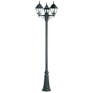 Endon YG-1005 Exterior 3-Head Lamp Post Black 3 Light In Metal