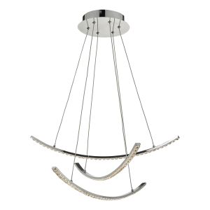 Zancara 3 Light Pendant Polished Chrome & Crystal LED Finish