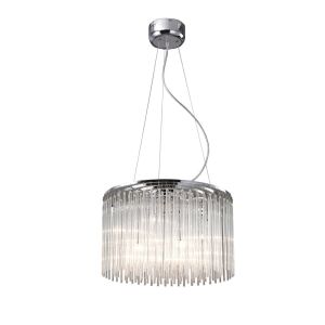 Zanthe Pendant Round 10 Light G4 Polished Chrome/Clear Glass, NOT LED/CFL Compatible