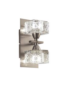 Zen Wall Lamp Switched 2 Light G9, Satin Nickel