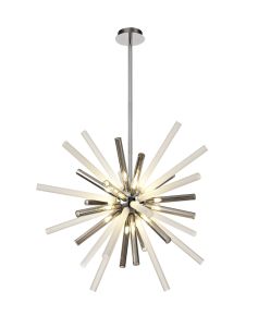 Cero Pendant 16 Light G9, Smoked & Frosted/Polished Chrome