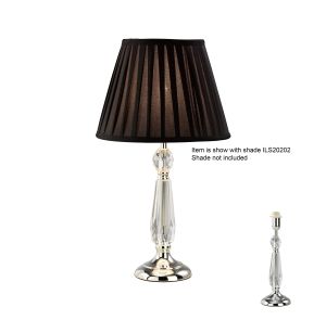 Zina Crystal Table Lamp WITHOUT SHADE 1 Light E14 Silver Finish