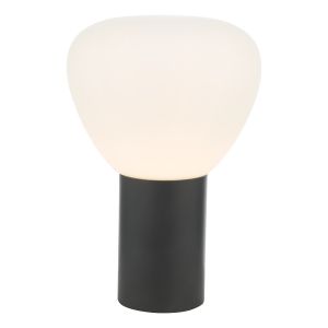 Zorah 1 Light G9 Matt Black Touch Table Lamp With Opal Glass Shade