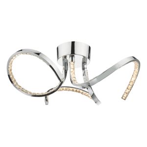 Zya 3lt Flush LED Polished Chrome & Crystal Finish