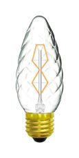 Rustica Candle 45mm/S Twisted E27 Clear 60W