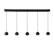 Eindhoven 5 Light LED Integrated Bar Adjustable Pendant Black Metal