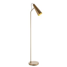 Karna 1 Light E27 Antique Brass Plated Metalwork Task Lamp With Inline Foot Switch