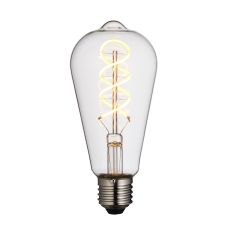 Twist E27 Clear Glass 4W LED Pear Shaped Dimmable Bulb 2200K, 265lm