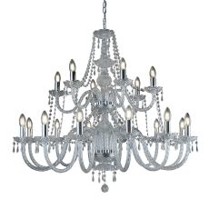 Hale - 18 Light Chandelier, Chrome, Clear Crystal Trimmings
