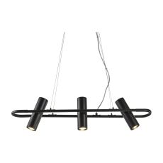 Telescope 3 Light Cylinder Shade Pendant Bar, Matt Black