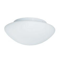 Bathroom White Glass Flush Fitting - 35cm Diameter