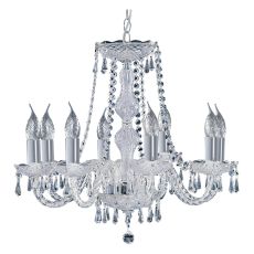Hale - 8 Light Chandelier, Chrome, Clear Crystal Trimmings