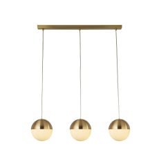 3 Light Pendant Satin Brass/Opal Glass Finish