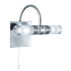 Lima Bathroom - IP44 (G9 LED) 2 Light Clear/Frosted Glass, Chrome