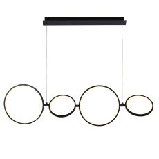 4 Light LED Pendant Matt Black Finish